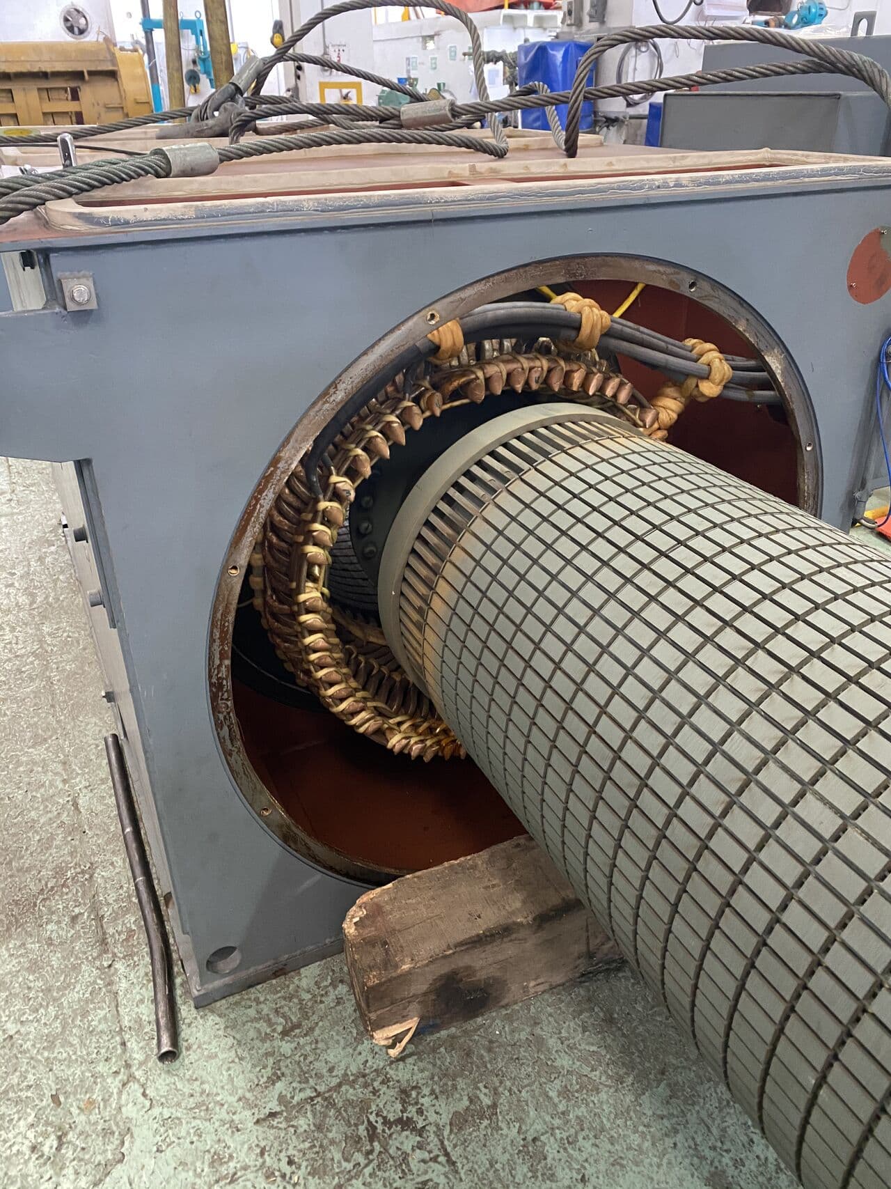 Rotor reparado listo para balanceo dinámico