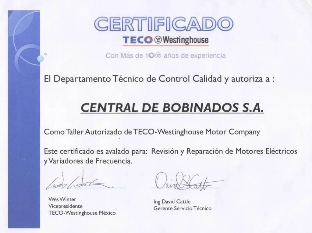 2002 — Taller Autorizado TECO-Westinghouse