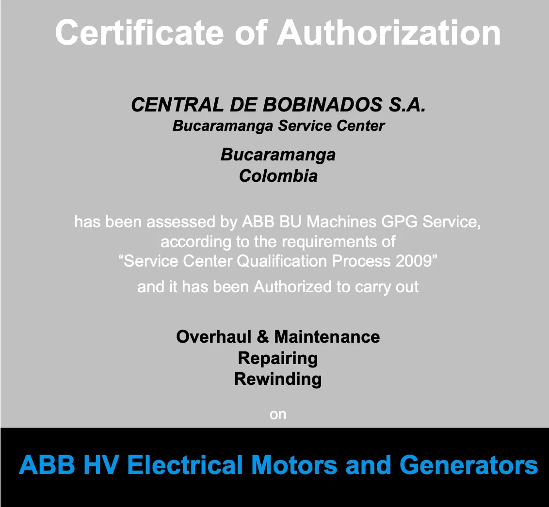 2009 — Certificación ABB